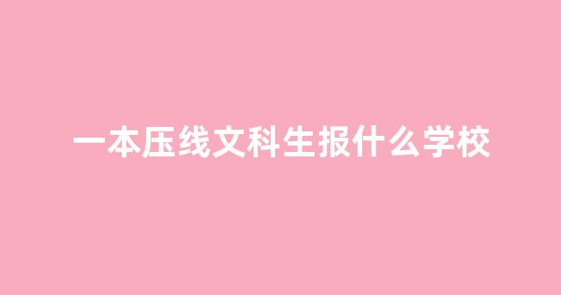 一本压线文科生报什么学校