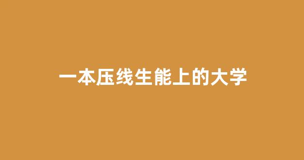 一本压线生能上的大学