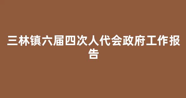 三林镇六届四次人代会政府工作报告