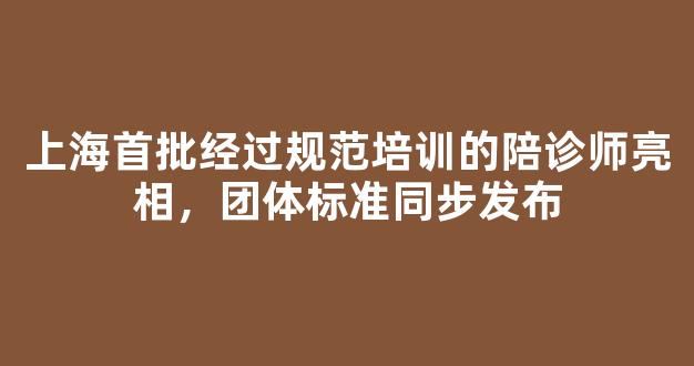 上海首批经过规范培训的陪诊师亮相，团体标准同步发布