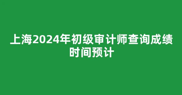 上海2024年初级审计师查询成绩时间预计