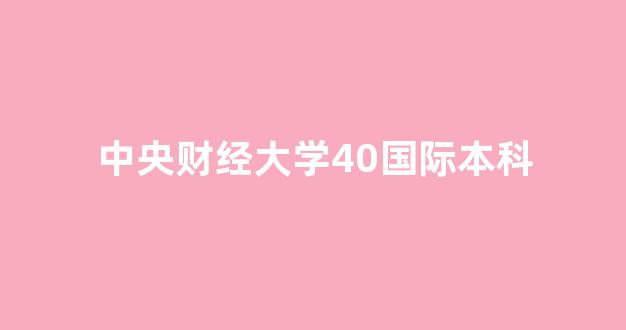 <b>中央财经大学40国际本科</b>