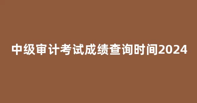 <b>中级审计考试成绩查询时间2024</b>