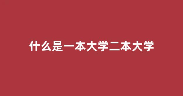 什么是一本大学二本大学