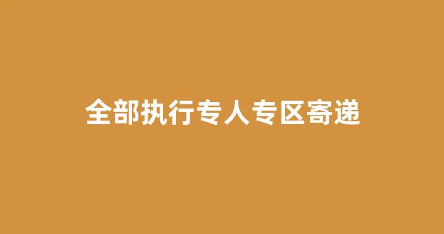 全部执行专人专区寄递