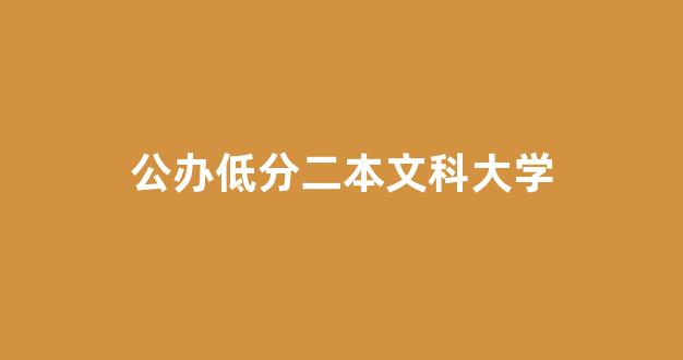 公办低分二本文科大学