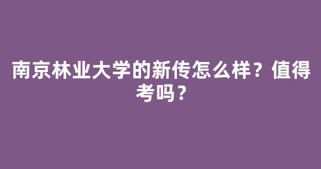 南京林业大学的新传怎么样？值得考吗？