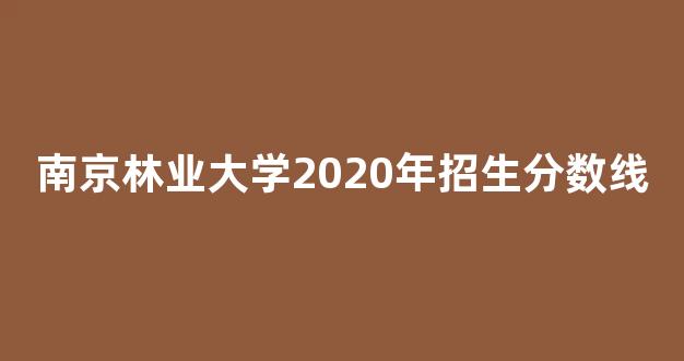 南京林业大学2020年招生分数线