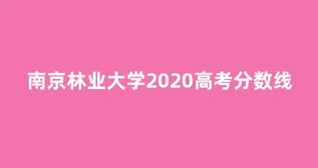 南京林业大学2020高考分数线