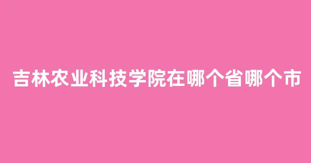 吉林农业科技学院在哪个省哪个市