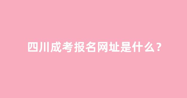 四川成考报名网址是什么？