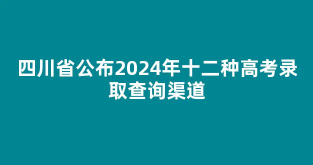 四川省公布2024年十二种高考录取查询渠道