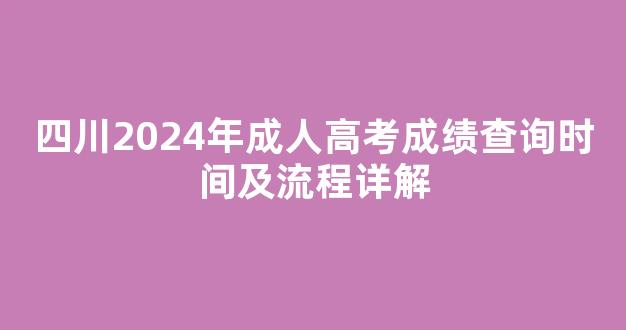 四川2024年成人高考成绩查询时间及流程详解