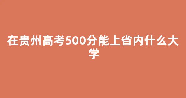 在贵州高考500分能上省内什么大学