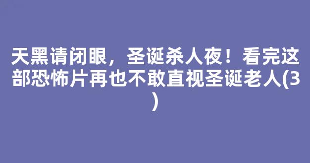 天黑请闭眼，圣诞杀人夜！看完这部恐怖片再也不敢直视圣诞老人(3)