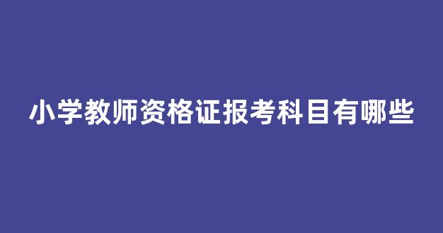 <b>小学教师资格证报考科目有哪些</b>