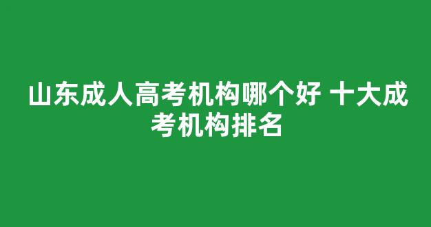 山东成人高考机构哪个好 十大成考机构排名