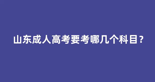 山东成人高考要考哪几个科目？