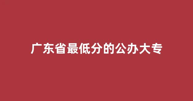 广东省最低分的公办大专