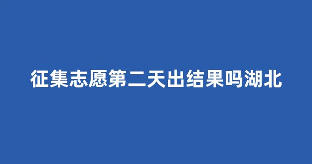 征集志愿第二天出结果吗湖北