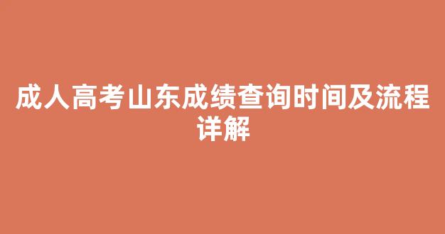 成人高考山东成绩查询时间及流程详解