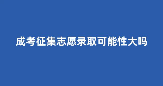 成考征集志愿录取可能性大吗