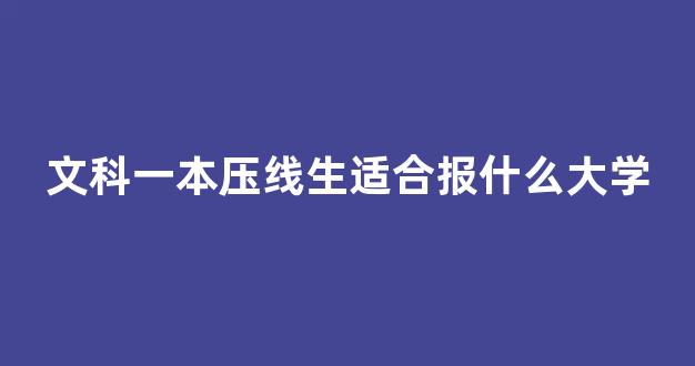 文科一本压线生适合报什么大学