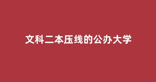 文科二本压线的公办大学