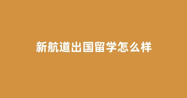 新航道出国留学怎么样