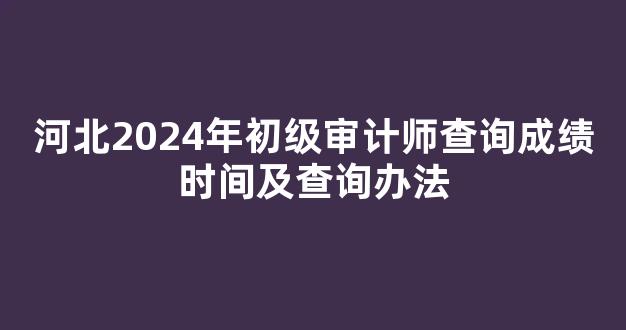 河北2024年初级审计师查询成绩时间及查询办法