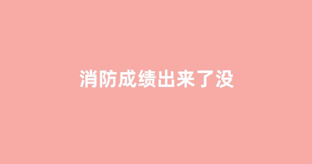 消防成绩出来了没