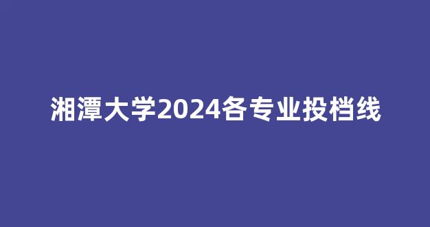 湘潭大学2024各专业投档线