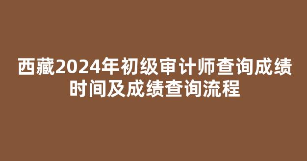 西藏2024年初级审计师查询成绩时间及成绩查询流程