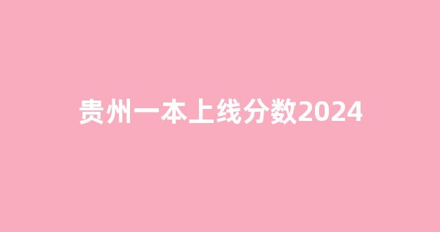 贵州一本上线分数2024