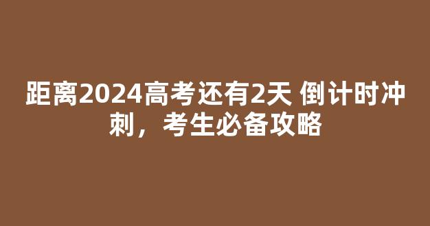 距离2024高考还有2天 倒计时冲刺，考生必备攻略