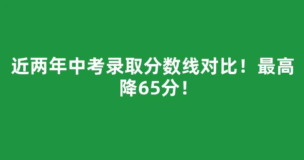 近两年中考录取分数线对比！最高降65分！