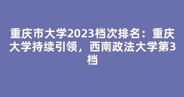 重庆市大学2023档次排名：重庆大学持续引领，西南政法大学第3档