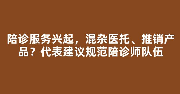 <b>陪诊服务兴起，混杂医托、推销产品？代表建议规范陪诊师队伍</b>