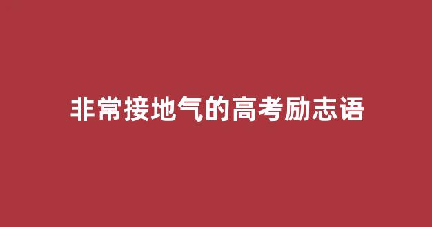 非常接地气的高考励志语