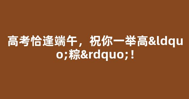 高考恰逢端午，祝你一举高“粽”！