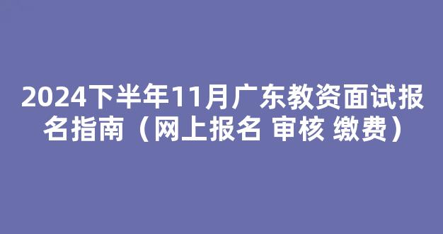 2024下半年11月广东教资面试报名指南（网上报名 审核 缴费）