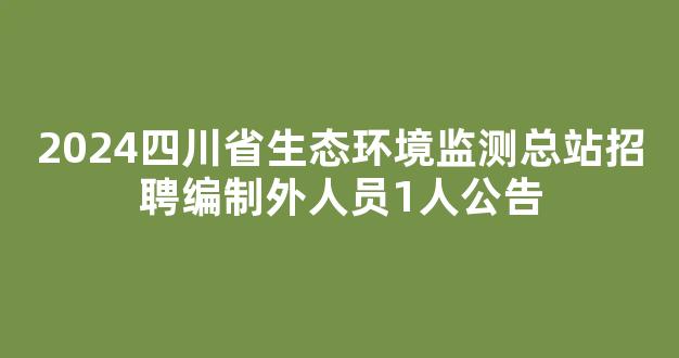 2024四川省生态环境监测总站招聘编制外人员1人公告