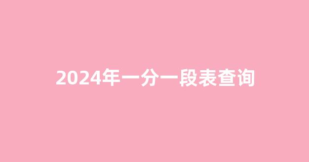 2024年一分一段表查询