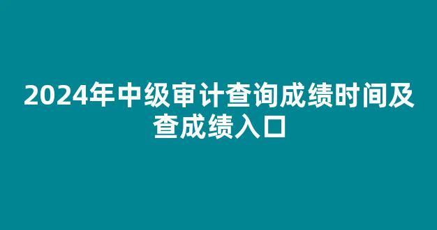 <b>2024年中级审计查询成绩时间及查成绩入口</b>