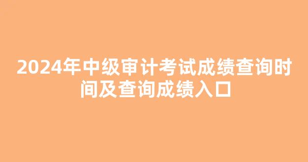 <b>2024年中级审计考试成绩查询时间及查询成绩入口</b>