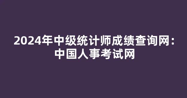 <b>2024年中级统计师成绩查询网：中国人事考试网</b>