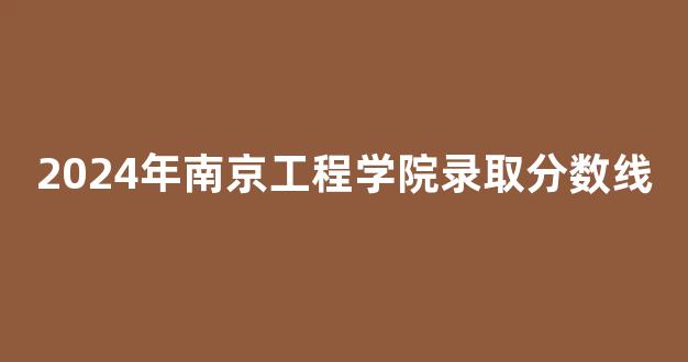 2024年南京工程学院录取分数线