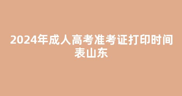 2024年成人高考准考证打印时间表山东