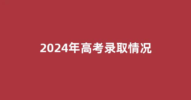 2024年高考录取情况