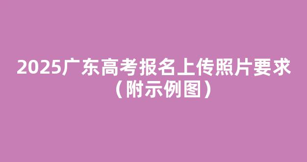 2025广东高考报名上传照片要求（附示例图）